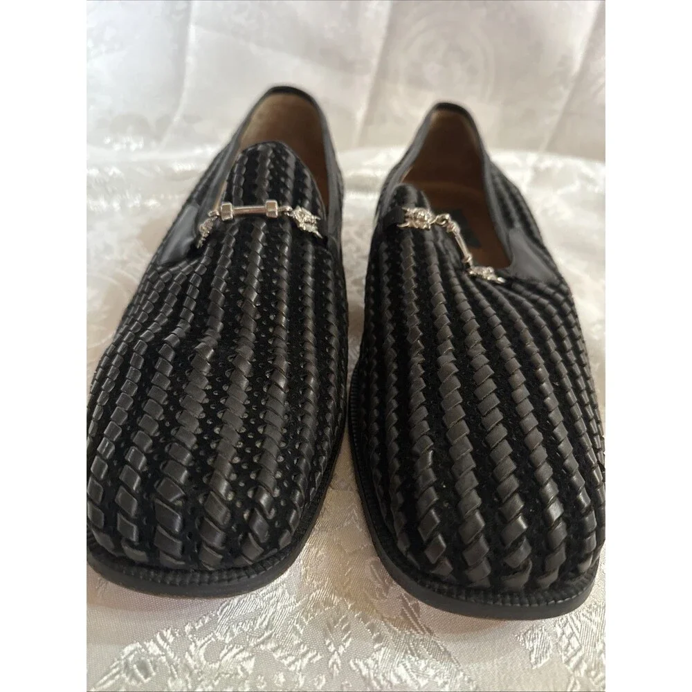 Olivier 12 Woven Black Shoes Made In Italy